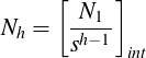  [ ] Nh = N1-- sh−1 int 